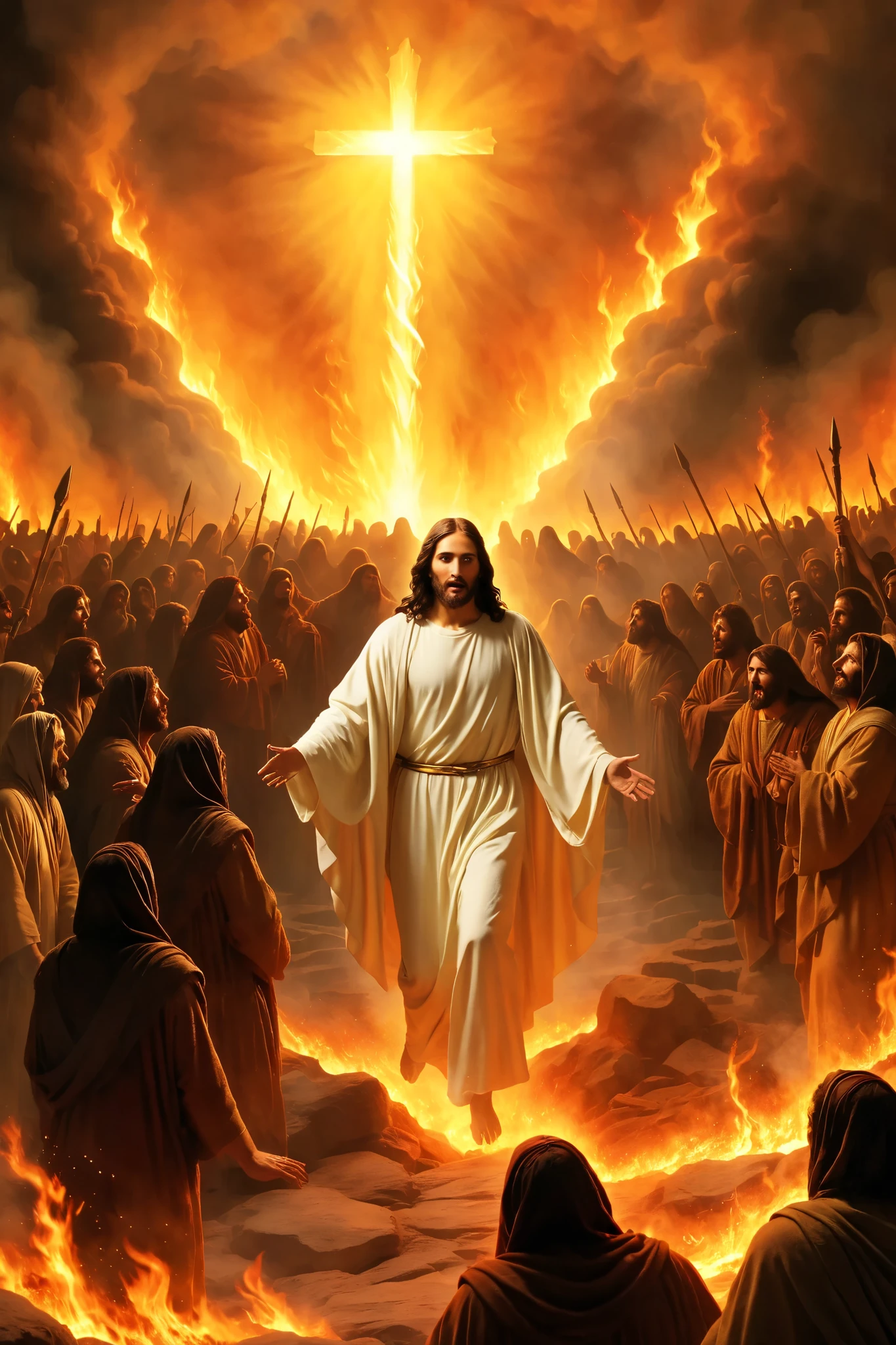 Jesus Christ of Nazareth descends into hell after he has died and is buried, to take out the souls that can be saved now that He has died for their sins. 