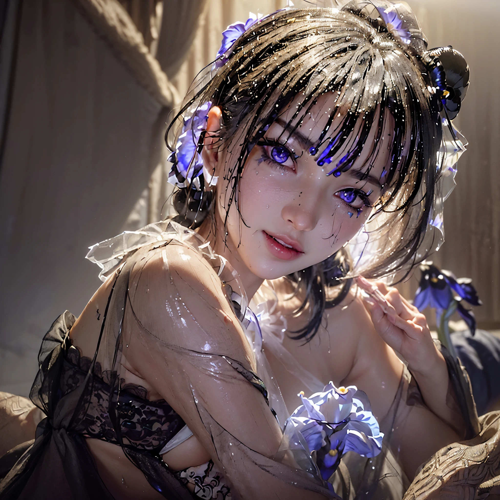 image quality:Highest Quality
Camera Focus: Blur the background
light:sidelight
person:20-year-old female,Gal model 、
Bright light、
Hairstyle: Short Bob、With bangs
dress:Gal、Hysterical glamour expression: The best smile、
flowerpunk、Sparkling light particles、
Vivid gradient effect