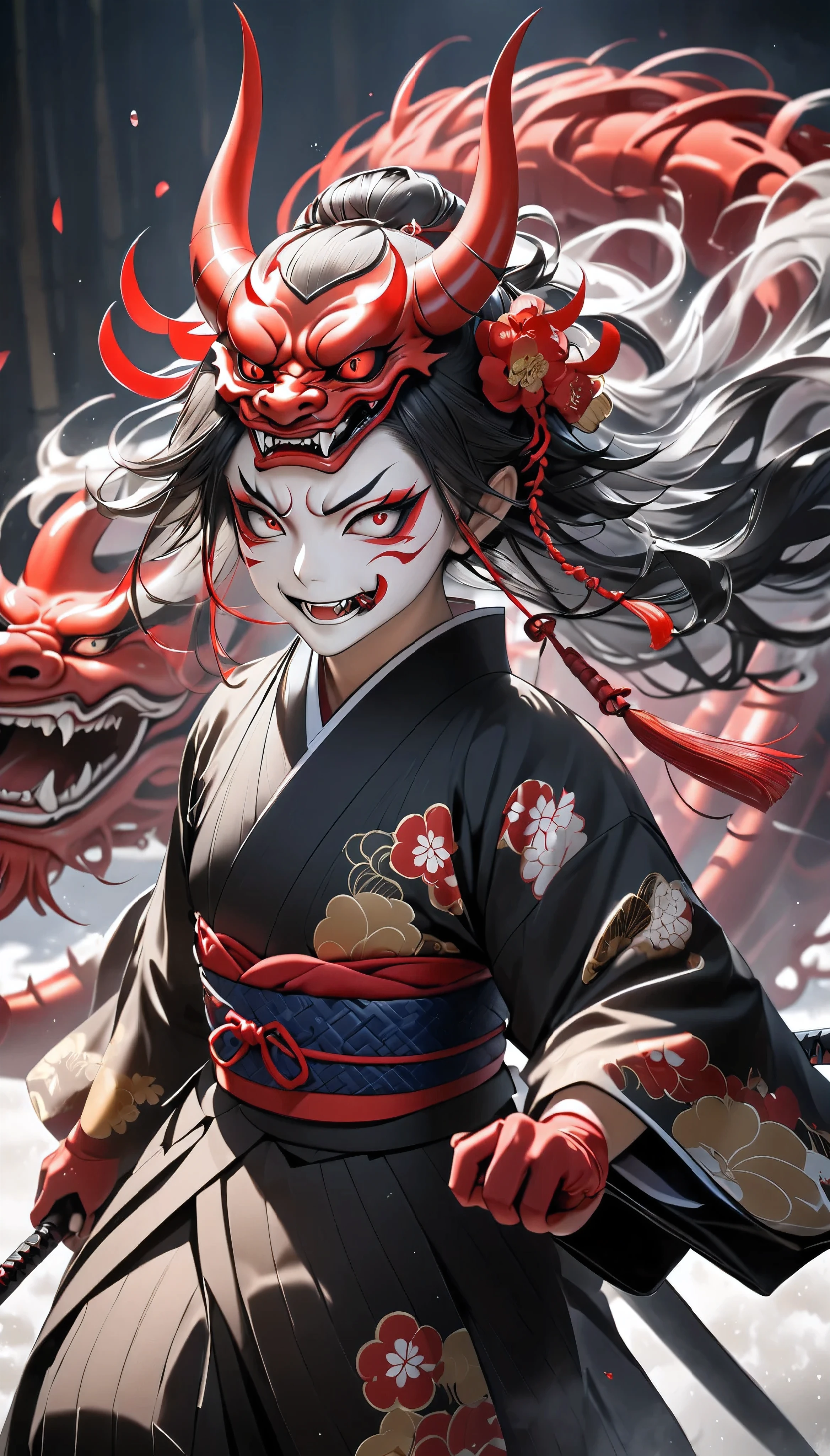 anime artwork ((masterpiece)),((best quality)),8k,high detailed,ultra-detailed,intricate detail,huapighost,(full shot:2),bare foot,long dress,an eerie transformation of beauty and horror,(siting on a bench before a dresser with a bronze mirror),(sitting before bronze mirror:1.2),demon painting the maiden's face with sinister intent,(unveiling:1.1) the (demonic:1.1) visage beneath the rubbery mask,A chilling amalgamation of two faces,one with pale rubbery skin being unveiled,the other with grotesque and decaying features,(terror:1.2),(beauty:0.8),(sinister:1.1),(agonizing:1.1),Captivating and unsettling,Traditional Asian setting,Muted color palette with flashes of red and gold,Asymmetric composition,(ancient scroll:1.2) adorning the background,Soft,diffused light creating dramatic contrasts,<lora:huapighost:1>, . anime style, key visual, vibrant, studio anime, highly detailed