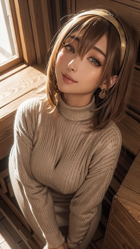 ((A large, open, off-the-shoulder sweater with no back:1.3)、1 girl、Medium breast、Bob Hair、Brown Hair、Inviting face、Beautiful well-formed face、Anatomically correct limbs、Anatomically correct fingerasterpiece:1.4、Raw photo、Highest quality:1.2、kitchen、((Back view、turn around、Seen from behind))