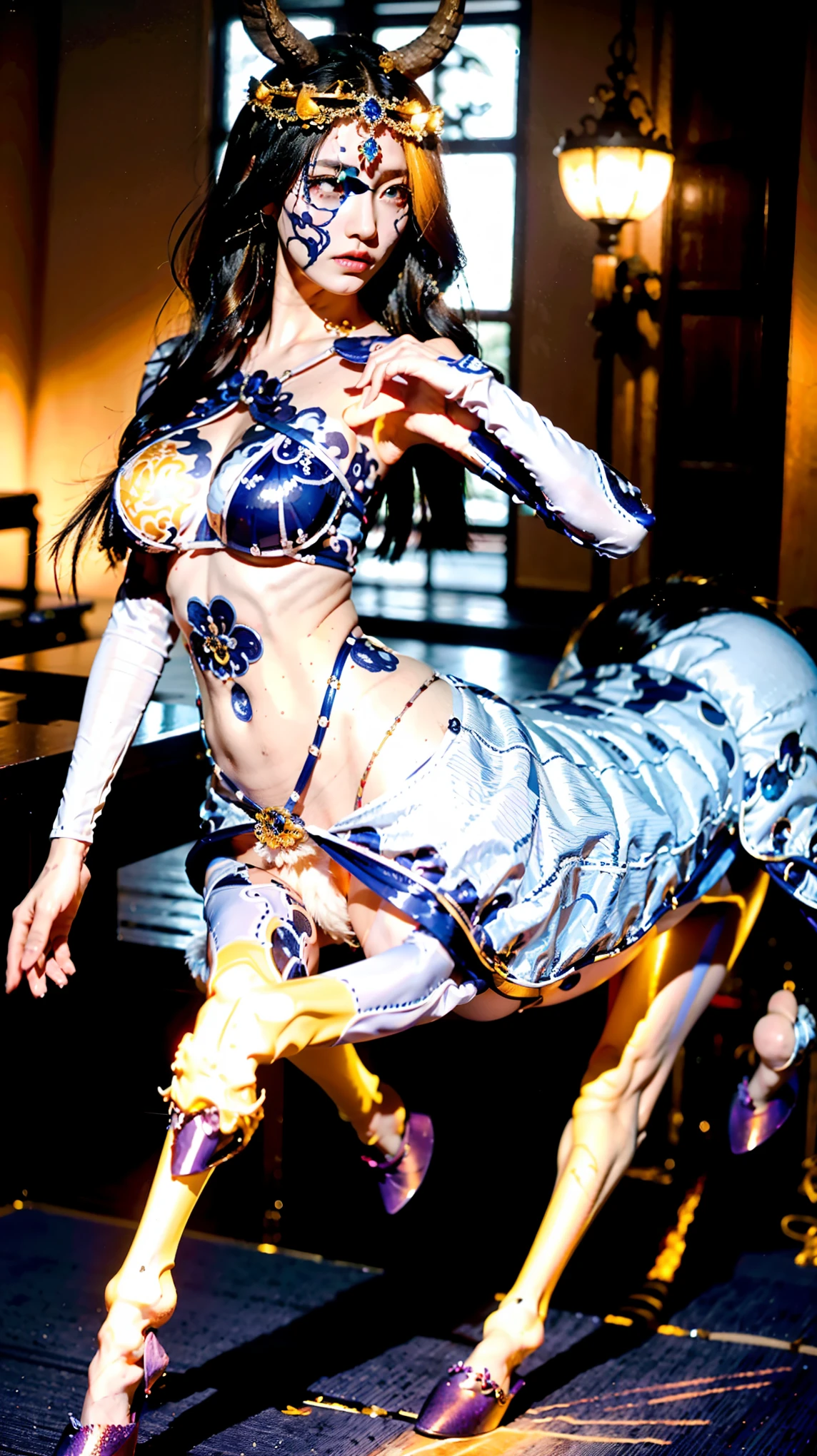 ((Full body photo, standing, feet on the floor)) 2girls, highest quality、shoe without heel, Realistic、female、Japanese、zoom、cute、Brown eyes、Black Hair、long hair、Blue hero suit、Gold accents on suits、Shiny bodysuit、Ocean