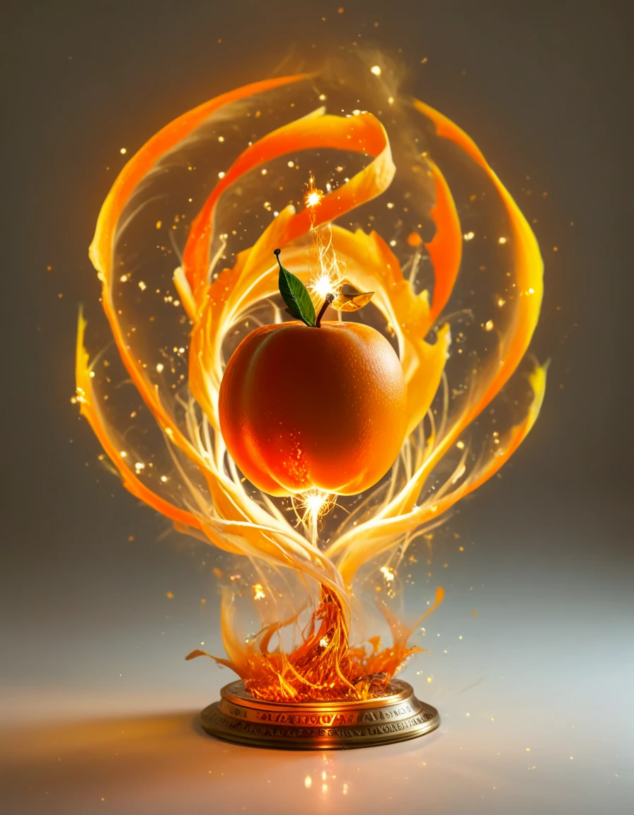 experience, fantasy, adventure, magic, orange fruit spell, orange theme, 1girl, orange glowing spell, 3D render, HDR (High Dynamic Range), ray tracing, NVIDIA RTX, Hyper-Resolution, Unreal Engine 5, subsurface scattering, PBR textures, anisotropy post-processing, maximum sharpness, multi-layer textures, albedo and specular maps, surface coloring, precise simulation of light-material interactions, perfectly proportioned, rendered in Octane, bicolor lighting, wide aperture, low ISO, white balance, rule of thirds, 8K RAW data, textured skin, super detailed, realistic, hyper-realistic, full body and face portrait, glowing magical orange fruit, vibrant enchanted orange environment, dynamic depth of field, cinematic feel, emotional expression, mystical atmosphere, detailed textures, vibrant lighting, glowing orange patterns.