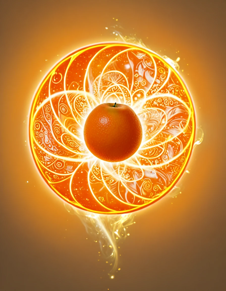 experience, fantasy, adventure, magic, orange fruit spell, orange theme, 1girl, orange glowing spell, 3D render, HDR (High Dynamic Range), ray tracing, NVIDIA RTX, Hyper-Resolution, Unreal Engine 5, subsurface scattering, PBR textures, anisotropy post-processing, maximum sharpness, multi-layer textures, albedo and specular maps, surface coloring, precise simulation of light-material interactions, perfectly proportioned, rendered in Octane, bicolor lighting, wide aperture, low ISO, white balance, rule of thirds, 8K RAW data, textured skin, super detailed, realistic, hyper-realistic, full body and face portrait, glowing magical orange fruit, vibrant enchanted orange environment, dynamic depth of field, cinematic feel, emotional expression, mystical atmosphere, detailed textures, vibrant lighting, glowing orange patterns.