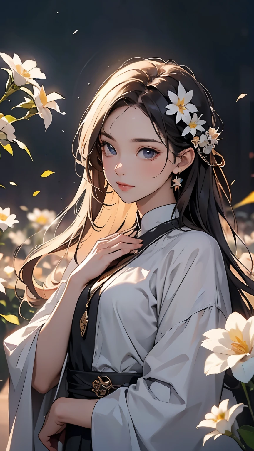It embodies a beautiful fantasy world with flowers, dream, surrenders, trending on artstation