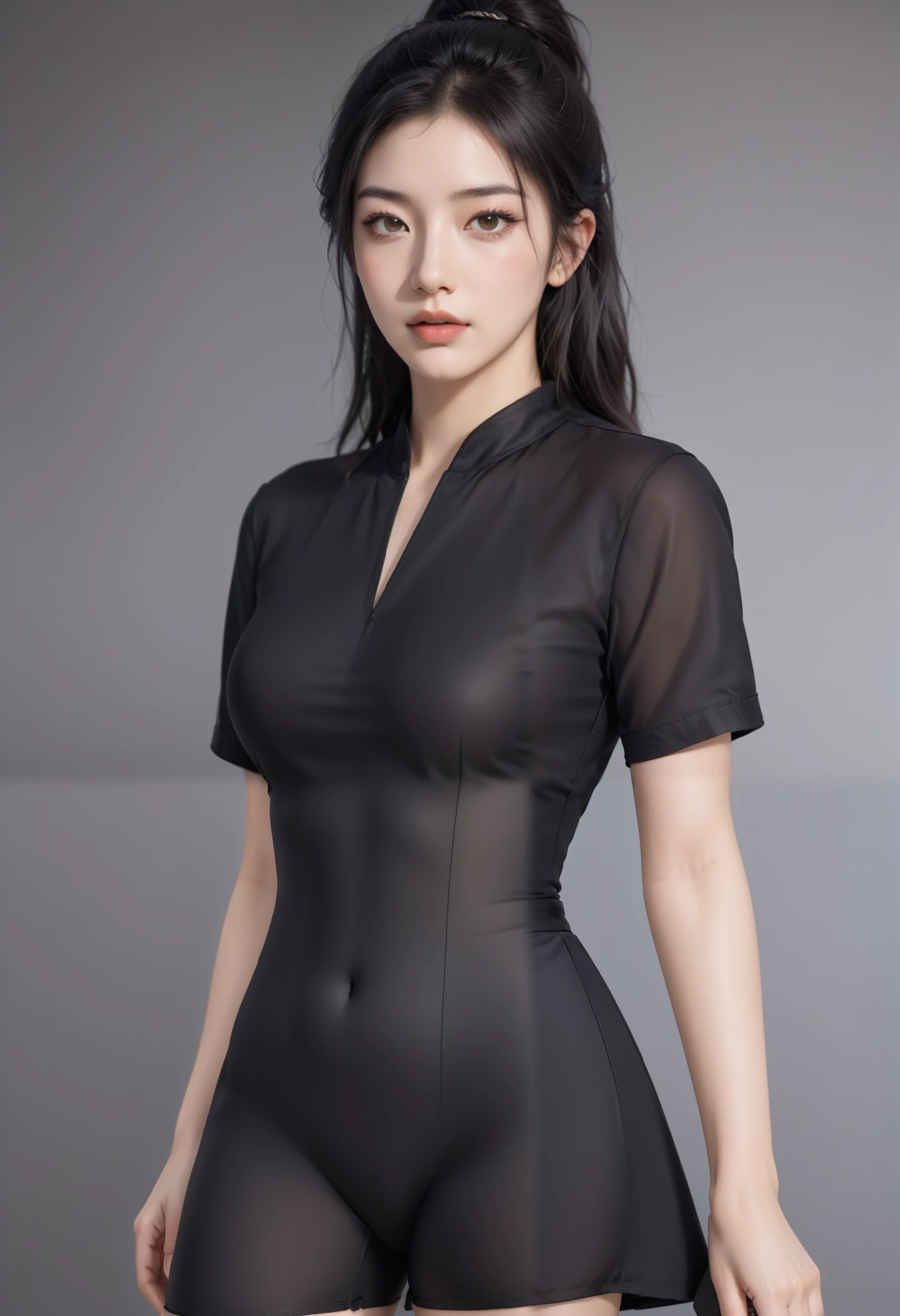 Close-up of a woman wearing a black top and black pants, IG model | Type germ, seductive Tifa lockhart portrait, extremely detailed Type germ, style Type germ, Tifa lockhart, in the style Type germ, Type germ. Anime Illustrations, Type germ. High Detail, trending Type germ, Tifa