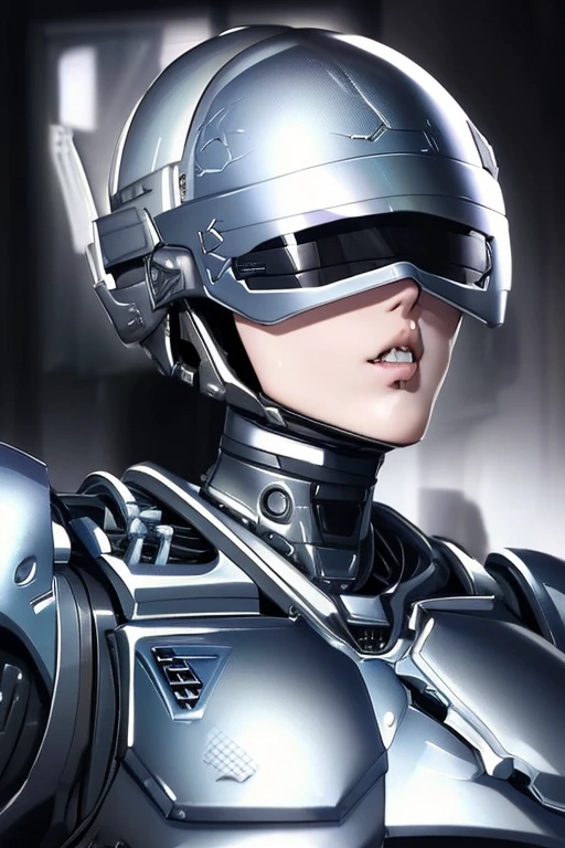  High Quality , (Full picture)  Cool and attractive face , RoboCop Armor ,   RoboCop helmet ,   beautiful sexy young woman doing fellatio {x}, 18 years old,   toned and muscular ,  Cool and charming ,  Sharp Eye,  Big Breasts,   yan, My face is stained with semen,   sensual vibe  