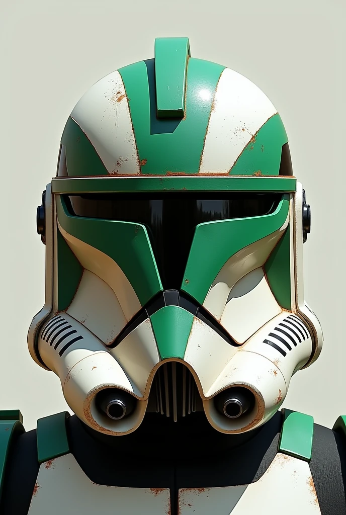 Clone trooper phase 2 helmet painted green and white 