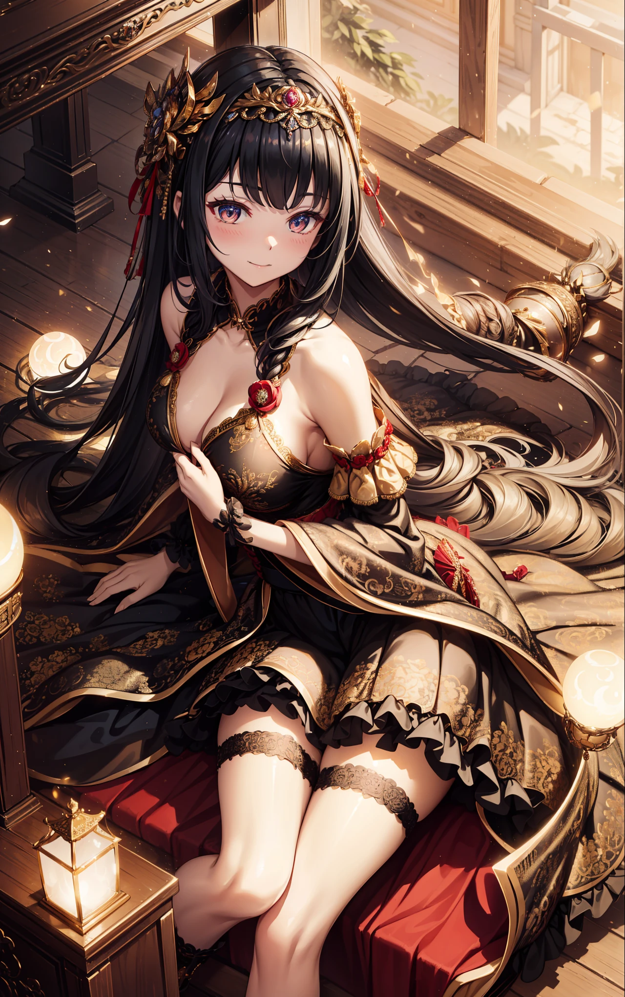 ((round face)), drooping eyes, various patterned unbuttoned casual dress, armpit, panties, pubic hair, braid,