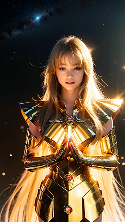  Virgin Knight Shaka's Armor ,  mix 4, (8k,  RAW photos ,  top quality,  A masterpiece of art : 1.2), ( realistic ,  realistic : 1.37),  1 girl, May, Cityscape, night, Raby, moisture,  professional lighting,  photon mapping ,  radiosity,  physics-based rendering,  Gradient Blonde Hair , May, For women, White ball set, Amazing image quality,  high definition , 1080P, ( face clearly visible), (Detailed facial description ), (Detailed hand drawing), ( A masterpiece of art ), (Sophisticated CG),  Extreme light and dark,  hair is messy,  A masterpiece of art ,  fine details in a black kimono, ( Exquisite Facial Features ), (High quality images), ( A masterpiece of art ), ( detailed eyes on board), Stare directly into the eyes, Delicate clavicle, (Bust Big:1.2), ((( Busty Woman Wears Virgin Shaka's Gold Armor, Knights of the Zodiac)))