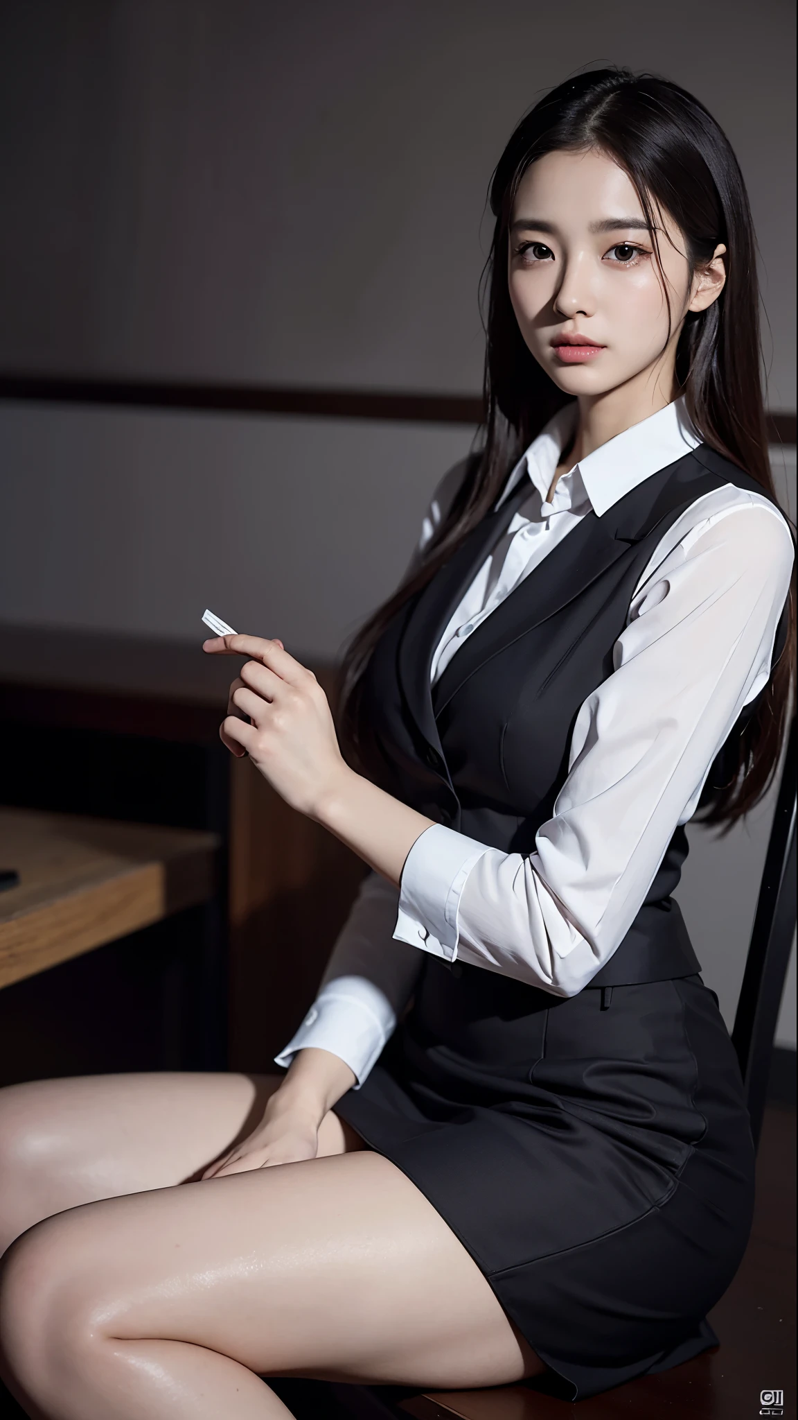 (tmasterpiece,k hd,hyper HD,16K)brunette color hair,15 years old Japanese girl,Uniform skirts,Emphasize the lips,Rouge mouth,Soft lips,Glossy lips,The girl has fair and tender skin,Soft hair like slippery silk,Sparkling,Almost reluctant to look away。But you know,She wears a sun dress!Imagine that,She just wore a nightdress to go shopping in the bustling Sanlitun,One can't help but want to take a closer look。Take a closer look, desi,Her nightdress is quite fashionable,The skirt flutters in the wind,It's like adding a touch of energy to the whole street,Sit on a crocodile skin train,Face-to-face perspective,(From the angle below),Sit in a train crocodile leather seat,sitting in front,Lip zoom camera,head portrait,Head down and sleepy-eyed,looking at the viewer only", best qualtiy, hyper HD, (realisticlying:1.4),, A high resolution, the detail, RAW photogr, Sharp Re, Nikon D850 Film Stock Photo by Jefferies Lee 4 Kodak Portra 400 Camera F1.6 shots, Rich colors, ultra-realistic vivid textures, Dramatic lighting, Unreal Engine Art Station Trend, cinestir 800,