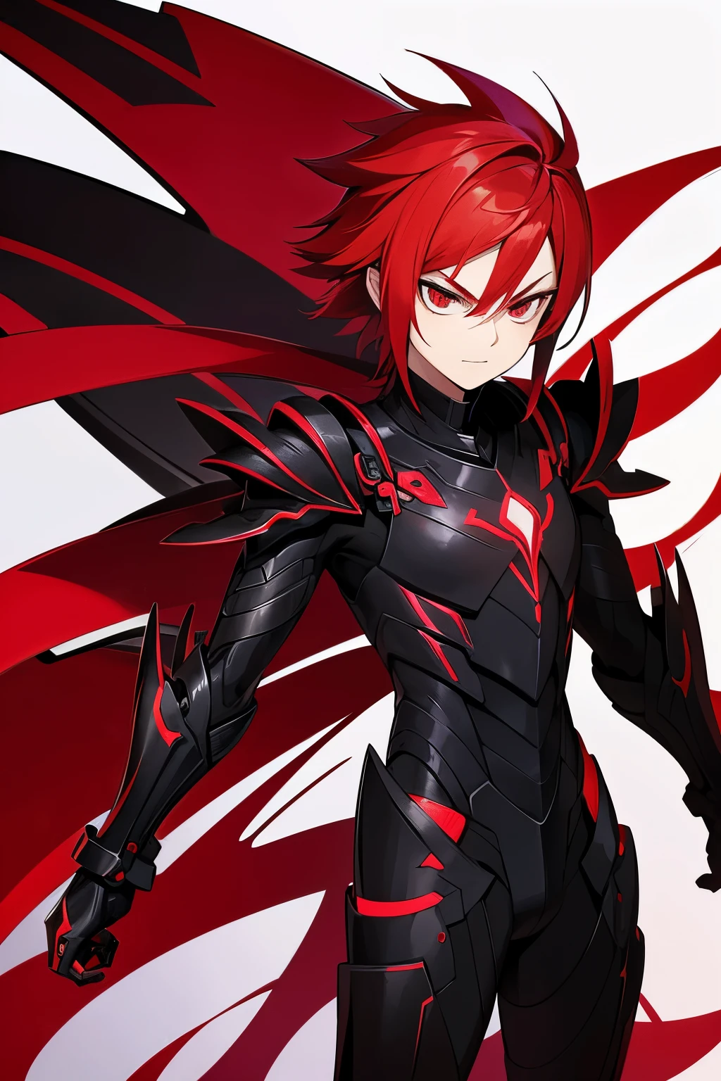 personagem de anime com cabelo vermelho e uma capa vermelha, cara bonito na de boku no hero, fire!! corpo inteiro, arte detalhada do personagem de anime, fire behind him, badass anime 8 k, epic exquisite character art, Arte Zerochan, crimson fire head, terno armadura cor de sangue, estilo anime como destino/noite de estadia, personagem de anime masculino, armadura vermelha