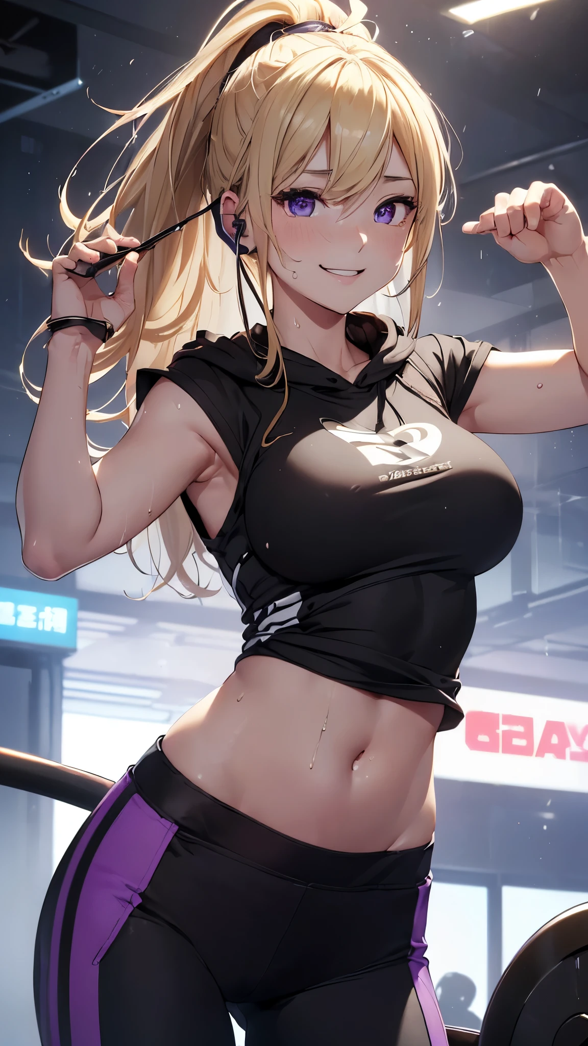 1 girl, detailed blue eyes, lange wimpern, detailed beautiful face, long ponytail, (very Long blonde hair:1.4), festgebunden, (arms behind back:1.6), gefesselte Arme, (blushing:1.3), (Big boobs:1.1), OTN, White OTN gag, Gag, gagged, bound knees and ankles, shibari over clothes, (black skirt, White crop top:1.4), standing in a beach night Club, many people around, tied gag, nah aufnahmen