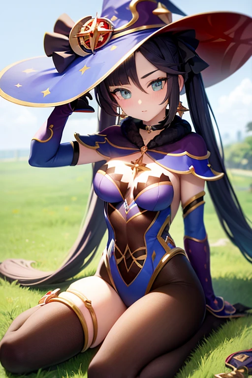 (masterpiece),best quality, expressive eyes, perfect face,w sitting, w sitting on ground, legs on ground, arms between legs, bot arms between legs,1girl,
big breast, H-cup, good breast,monadef
monarnd,
monastarpact,