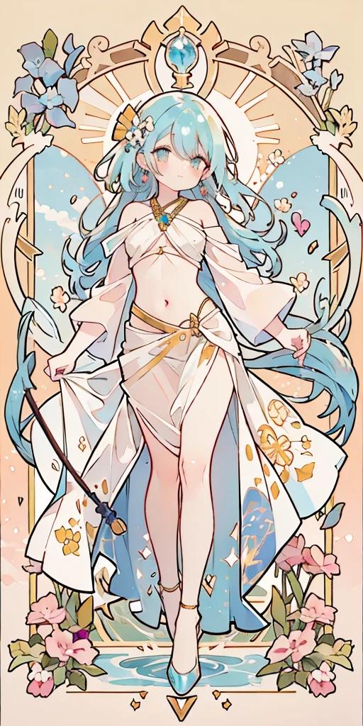 (masterpiece, top quality, best quality,watercolor (medium),official art, beautiful and aesthetic:1.2), (unreal art:1.3), full body, smiling, inviting you in, viewer,patterns,(rainbow color Hair,colorful hair, full cosmic star hair:1.2) liquid, cloud,colorful, starry,stars, goddess of pleasure, dripping cream.sun's. Kim Kardashian face and body.