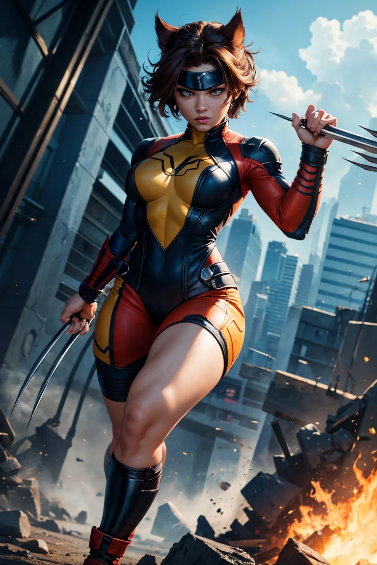 Wanda Wilson alias Lady Deadpool universo Marvel cabello rubio y largo