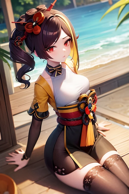 Small waist, busty, chiori from genshin impact 