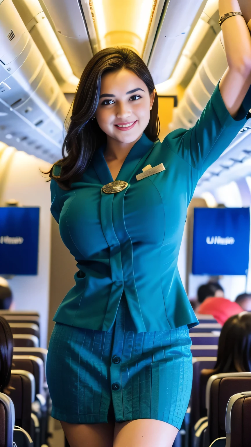 (best quality,4k,highres),ultra-detailed,realistic,cosplay, stewardess uniform, in the plane, (crowded:1.5), unbutton clothes, unbutton t-shirt, mini skirt, skirt lift up, open legs,beautiful woman,(big breasts:1.5), show nipples detailed, thick hairy pussy, pubic hair,vivid colors,portrait,soft lighting