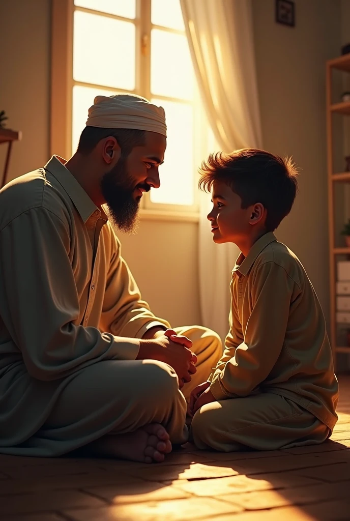 A ??? trying to copy his father praying namaz