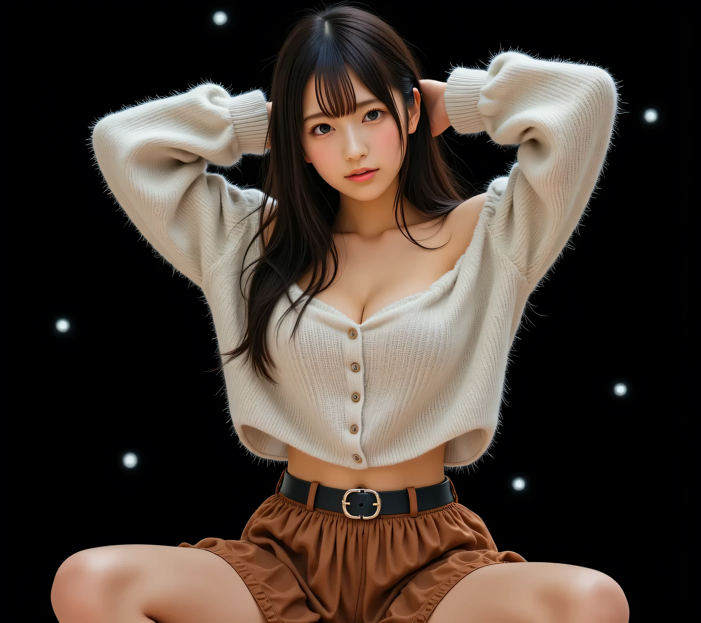 brack、knit、The shirt