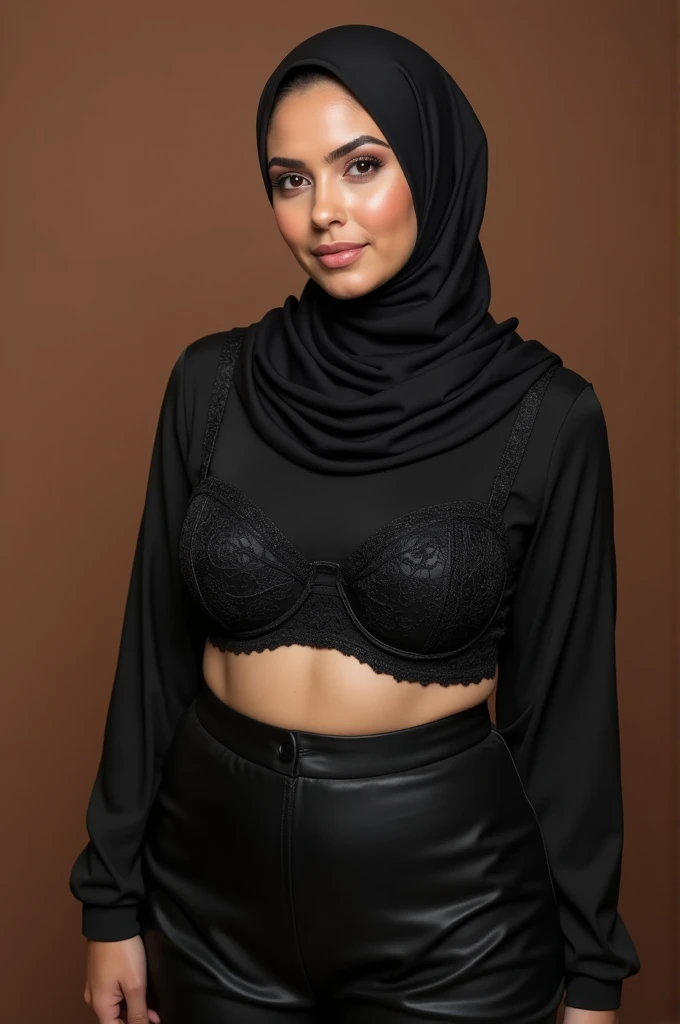 a muslim women weraed borkha her boobs and ass is big, also shown her bra