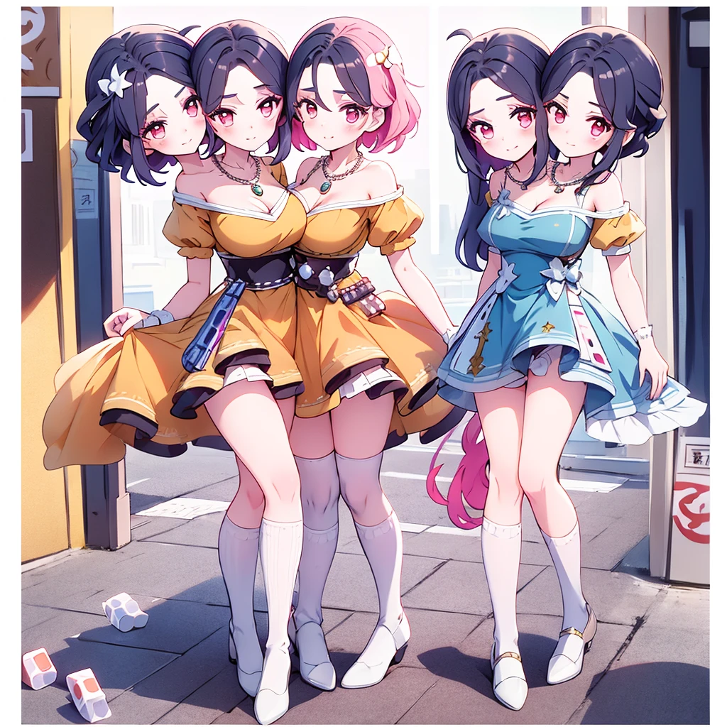 ((2girls:1.3)), ((moe style:1.3)), ((standing:1.3)), full body, ((pocky game:1.3)), ((black hair:1.3)), megumin (konosuba), yunyun (konosuba), ((shy:1.3)), blush, ((perfect face)), ((extremely cute:1.3)), ((masterpiece:1.3)), ((8k)), ((best quality:1.3)), ((beautiful)), ((extremely detailed:1.3)) , ((absurdres)), AddXL, ((score_9:1.3)), ((score_8_up:1.3)), ((score_7_up:1.3)), Expressiveh