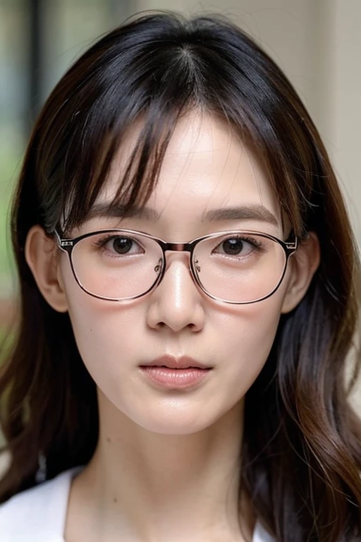 Many wrinkles, Best quality,masterpiece,ultra high res,photorealistic,1girl,taipei street alley,dynamic pose, ((Glasses:1.3))、 (((25years old:1.3)))、upper_body,very too much small eyes、orgasm face:1.2、Watch viewers、とてもつり目:1.6、目が近い:1.2、
No tear bags:1.5、(((Pale skin)))、
bangs, Very slender 、((Glasses:1.3))、Very thin face、Thin Nose、Very high nose、Very very narrow eyes、Thin lips、 long hair, Long curly hair:1.6、No cheekbones,very narrow eyes、The corners of the eyes are raised,very small face、