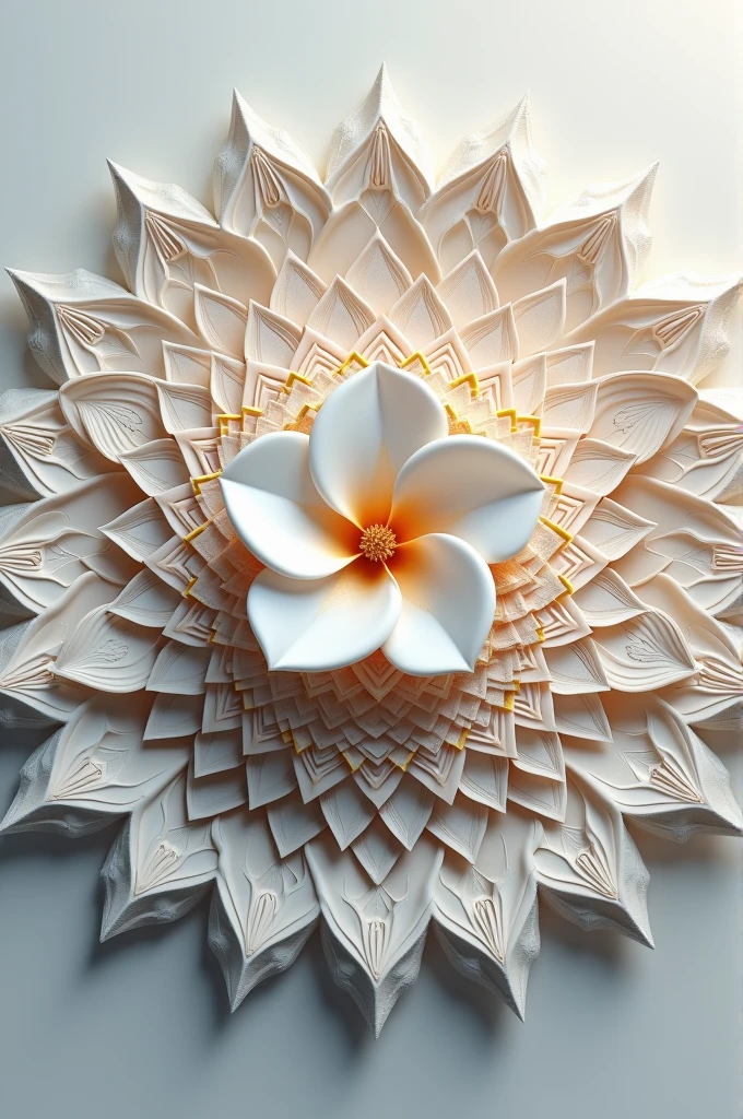 MANDALA MADE JASMINE WITH THE NAME OF IVANNA IN 3D 