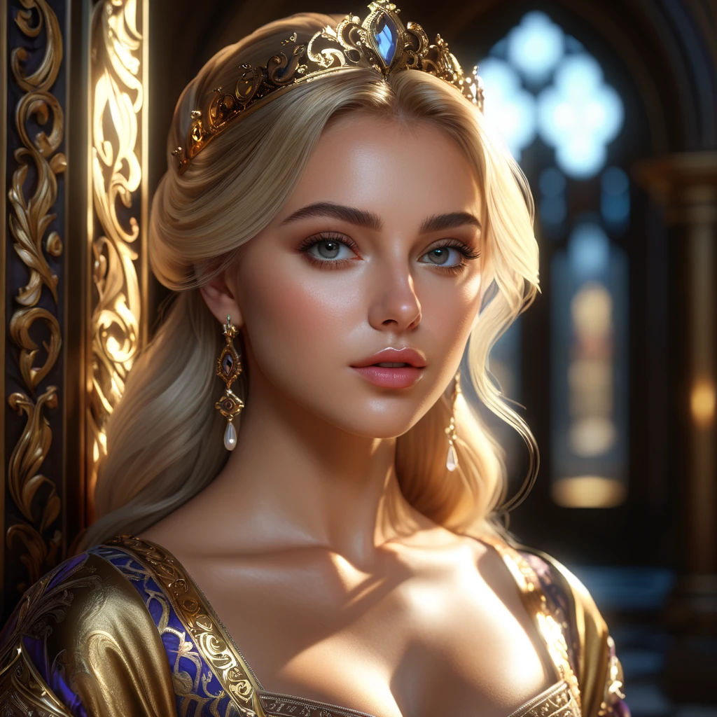 She is good-looking and charming. She is young queen. pretty face. --auto --s2