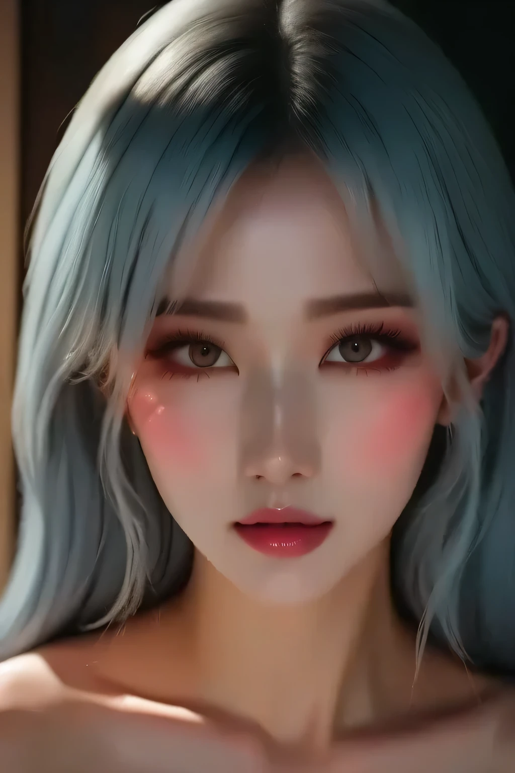 Closeup of woman with gray hair and white mask, Beautiful Portraits, Gwitz,  Guwiz style artwork , White Haired God, Yang Jay, Spectacular character art,  Breathtaking Character Art, Fan Chi, Wu Jun Shifan, pixiv art station guwiz , (nsfw: 1.0)