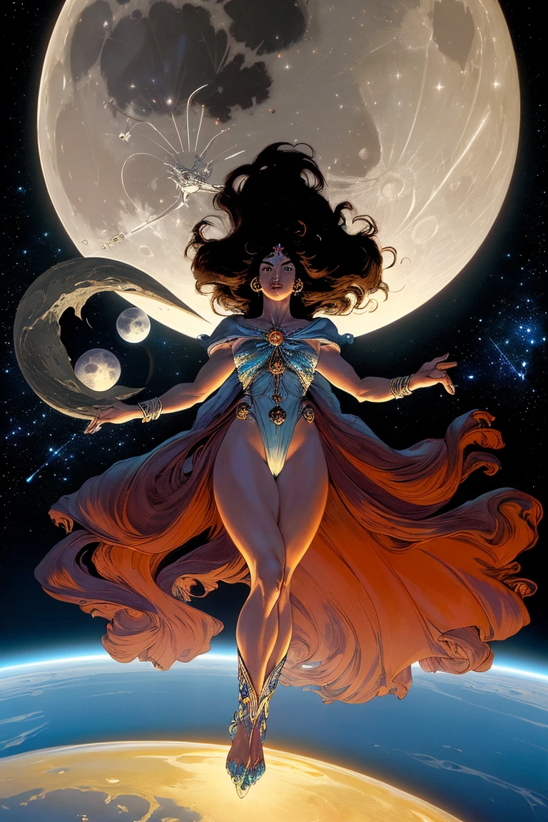 magazine, (magazine cover:1.2), space nymph, magic nymph, purple hair, curly hair, yellow eyes, fashionable clothes, star glare on the body, flashes of magic, healthy skin, magical pattern on the skin, translucent dress, body hugging the whole body, the dress barely covers breasts, hot, non nude, sexy, fashionable pose, fashion, fashionable length, gorgeous body, fantasy, Greek fashion dress, light, delicate, high detail, digital painting, (fashion_magazine_cover:1.3), concept art, matte, clear focus, illustration, Fashion design, mannequin, reference, anime fashion