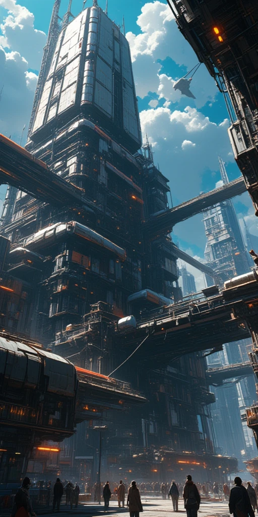 Huge structure\(space base,space station.3d,realistic,huge, gigantic, very detailed.great focus of station, beautiful bokeh, mechanical parts, cable, wires, machinery,dynamic angle,drifting galaxy,glowing, complex, labyrinth-like structure\),many space ships. masterpiece, best quality, perfect anatomy , very aesthetic , absurdres. at outer space,dynamic angle,Perspective distortion,telephoto, asymmetry,geographic