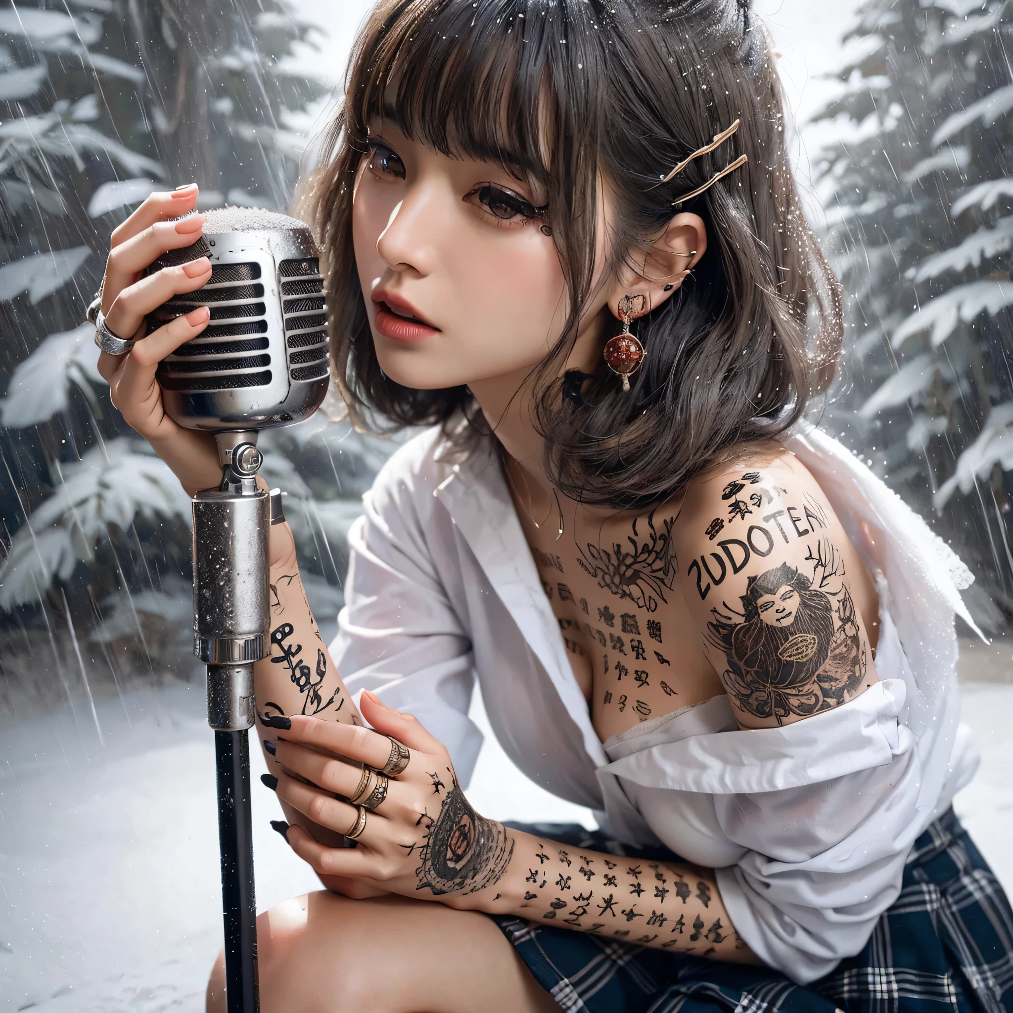 photorealistic, high resolution, 1women, mature female, solo, hips up, black hair, emma \(sekiro\), japanese clothes, kimono, single hair bun, haori, mature female, big breast