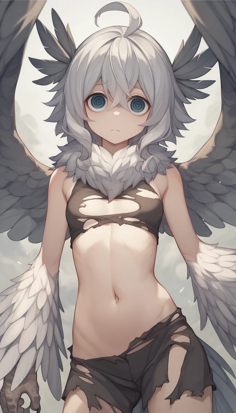 Wolf face baboon body lion tail owl wings standing picture