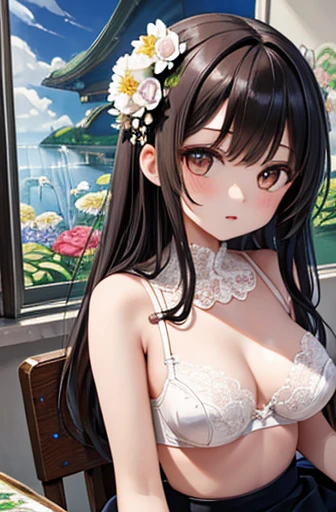 {{{{{16k, Camera angles close to face and tits}}}}}, {{{{{Her body and sex appeal are at their peak and she exudes an overwhelmingly seductive aura She kneels with her eyes upward drooling from the tip of her slender tongue and sticking out her tongue lovingly and skillfully caressing the penis in front of her, transforming a Japanese girl into her facial rank to the SSS rank of top-notch pretty actresses, She's in a cylindrical aquarium filled with female hormone fluid with a control panel that allows her to change the shape and appearance and personality of the girl inside at will, When the control panel under the aquarium was adjusted to a sexy beautiful big-breasted with tight cleavage slender underbusted personality girl her appearance changed to a cutely slut and gentle look, after being locked in a aquarium for four years and injected daily with beauty-enhancing hormones she grew into a girl that she had an lewd fetish for lips and necks and waistlines, The lush growing tits and waistline of a 16 year old ripen quickly when the control panel is moved to a 20 year old and we see her in her prime as a woman, her clearer nip line from underbust to hips, Her too-beautiful rounded tits wrapped in her separates frills pastel colored bikini, Her hair is replaced by a bang long glossy very Straight black hair, The growing body is reproduced with sex-loving, thick vivid lips, She transforms her into a cute once-in-a-millennium}}}}},{{Extremely detailed}},{{{{{integrated her head small, Enchanting Too thick and erotic deep pink lips, Her thickened lips shimmer with luster}}}}}