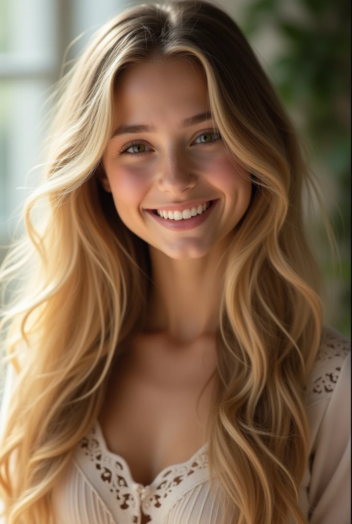 1girl, wearing night gown, (((slim body))), ((thin)), ((pale skin)), ((fair skin)), (RAW photo, top quality), (realistic, photo-realistic:1.4), masterpiece, very delicate and beautiful, highly detailed, 2k wallpaper, amazing, finely detailed, highly detailed CG unity 8k wallpaper, super detailed, high resolution, soft light, Beautiful detailed girl, highly detailed eyes and face, Beautiful detailed nose, Beautiful detailed eyes, film lighting, sunlight, perfect anatomy, slender body, ((smile)), looking at viewer, blonde hair, upper body, small medium breasts, blush, heavy breathing, medium small breasts, shiny, glistening, perfect body, standing