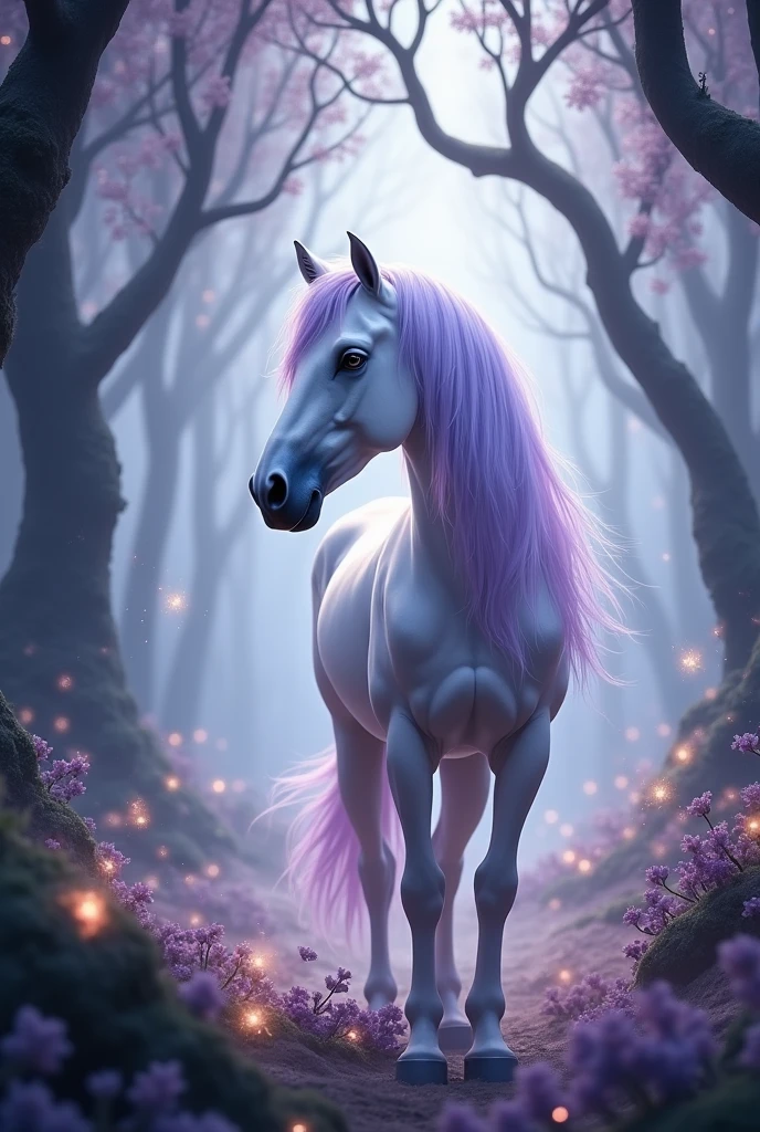 white unicorn, purple cein, blue eyes, blue diamonds