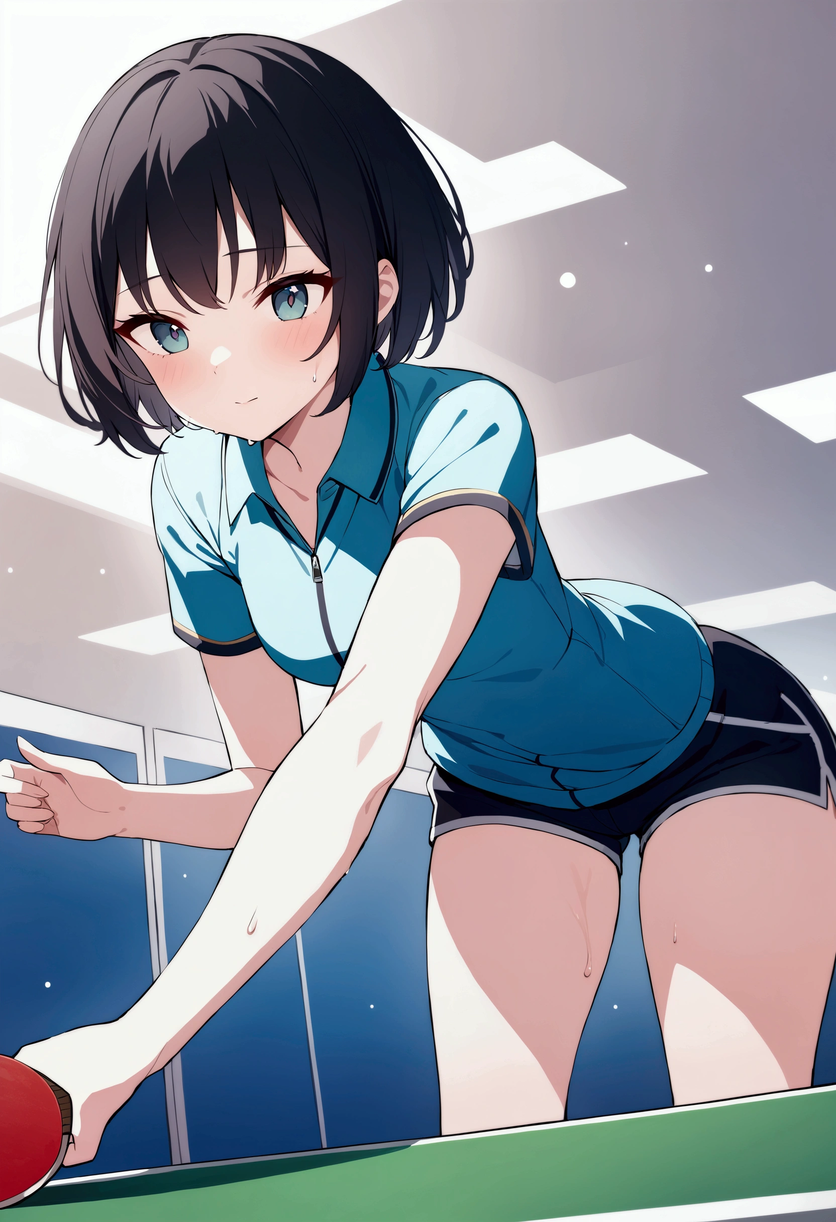 (((1girl))), ((best quality)), ((masterpiece)), ((ultra-detailed)), (illustration), (detailed light), (an extremely delicate and beautiful), (beautiful detailed eyes), (sunlight), ((extremely light)),  ((extremely clothes)), (((hyper detail)))

(((gym uniform))),
,

short bob, ((((black hair)))),  ((lshort hair)),
(((crystal black eyes))), 

(((whole body))), aged 13 to 16, 
(((extra adorable))), (((extra slender shape))), 
(((extremely beautiful detailed face))),
(mischievous smile with sexual satisfaction),  (adorable smile),
(((condescending expression))),

(((squatting in the school gym))), (((((Dutch angle))))),

((())), ((from below)),
(((extremely thin thighs))), (((white socks)))