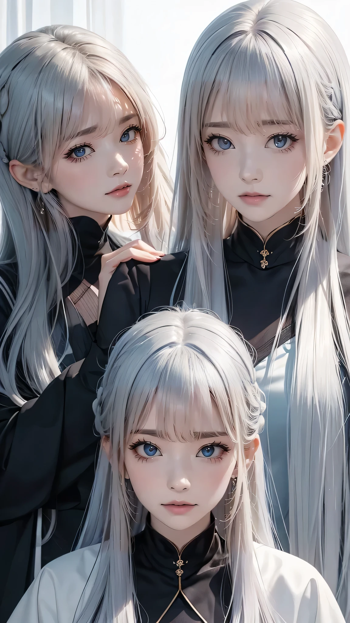 Sweet manwha white haired heroine girl