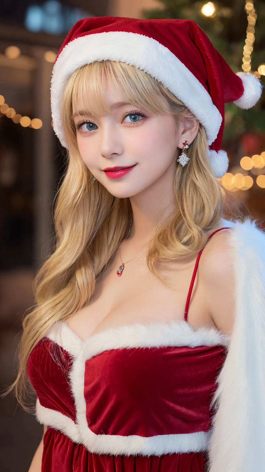 nipples exposed、Lori face、santa claus、a blond、Snow Santa performance at the ski resort、Photorealistic images of solo idols, Morning Musume inspired by Eri Kamei, Radiates charm and beauty with plenty of bust and subtle exposure of cleavage. Images must reflect the real person at the highest quality possible, Powered by Ultra-HD (16 K) resolution, crisp detail, Vivid colors, Dynamic Range, Soft bokeh, Fine texture, Realistic realism, Pin Sharp Focus. 、Camera Setup 、Nikon D850 and NIKKOR Z 58mm Boobs Boobs Boobs Boobs F。/0.95 S Noct lens, The setting must be ISO 64, F/0.95, a shutter speed of 1/60. --ar 16:9 - V5.1 --Style raw --Q 2 --S 750