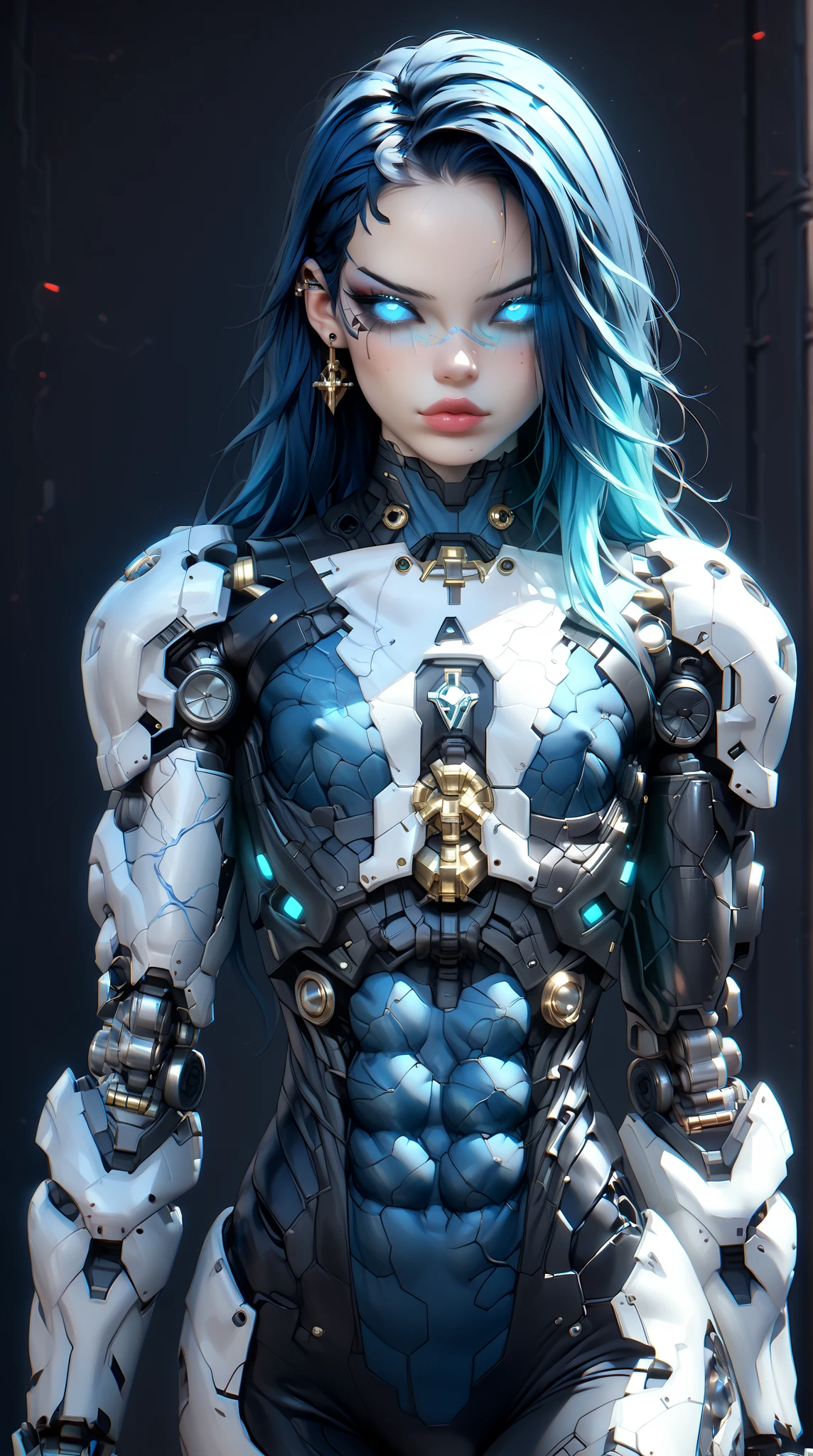 (nsfw:1), (Uncensored:1), score_9, score_8_up, score_7_up, (three quarters shot), (1 girl), (asian), beautiful teenage (skinny) muscular necron cyborg girl, (full cybernetic necron bodysuit:1.5), (black sclera:1.5), (blue glowing eyes:1.5), (blue glowing veins:1.5), (flat chest:1.25), (blue glowing hair:1.25), (beautiful face:1.25), (bodybuilder muscular physique:1.25), (skinny long legs:0.75), (intricate gold filigree:1.25), bimbo lips, blue fire, (cyborg arms:1.25), (cyborg legs:1.25), (cyborg torso:1.25), neon lights, gothic neon style, cyber punk style, super realistic image, beautiful digital paint , hyper Realistic illustrations, NecronMorph, CyberRealistic_Negative_PONY-neg,CyberRealistic_Negative_PONY