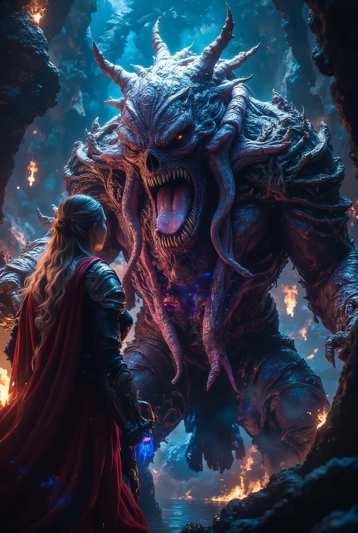 score_9, score_8_up, score_7_up, score_6_up, score_5_up, score_4_up, (best quality,4K,8k,highres,masterpiece:1.2), (super realistic photo:1.6), mutant Grimm knight, stunning female, (Cthulhu Bishop:1.2), highly detailed, ultra-realistic, 8K, cinematic lighting, dramatic shadows, vibrant colors, glowing energy, intricate armor, twisted and distorted features, eldritch horror, dark fantasy, photorealistic