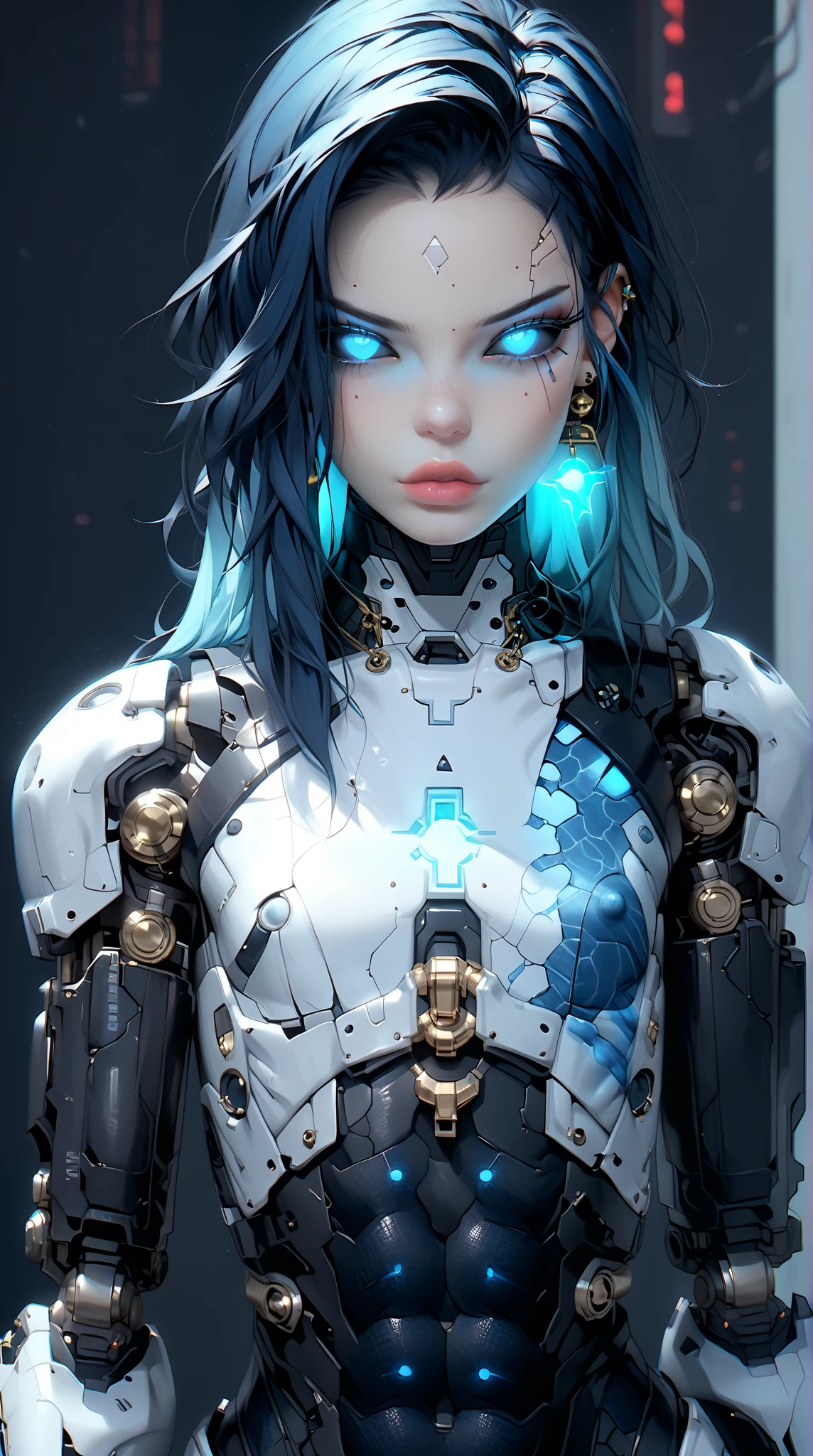 (nsfw:1), (Uncensored:1), score_9, score_8_up, score_7_up, (three quarters shot), (1 girl), (asian), beautiful teenage (skinny) muscular necron cyborg girl, (full cybernetic necron bodysuit:1.5), (black sclera:1.5), (blue glowing eyes:1.5), (blue glowing veins:1.5), (flat chest:1.25), (blue glowing hair:1.25), (beautiful face:1.25), (bodybuilder muscular physique:1.25), (skinny long legs:0.75), (intricate gold filigree:1.25), bimbo lips, blue fire, (cyborg arms:1.25), (cyborg legs:1.25), (cyborg torso:1.25), neon lights, gothic neon style, cyber punk style, super realistic image, beautiful digital paint , hyper Realistic illustrations, NecronMorph, CyberRealistic_Negative_PONY-neg,CyberRealistic_Negative_PONY