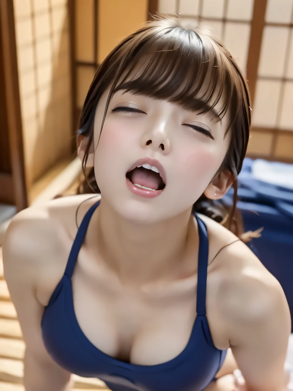 BrowSing Caution, (((JapaneSe high School  girl )))、Many , S、RAW PhotoS、 climax face 、BuSt Shot、 medium hair up to buttocks、(maSterpiece)、(HigheSt quality)、High reSolution、( girl)、(Genuine、RealiStic:1.2),((Wearing a navy blue School SwimSuit ))、 upper body、 looks up、 sex appeal 、、Mid-breaSted、cloSe your eyeS、Deep Sorrow、sad、 looks up at the Sky、 open your mouth、Scream、room、 Blurred Background,naked、Beautiful Small breaStS、Pink nippleS