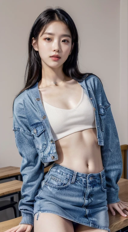 25-year-old Caucasian woman、bionde、blue eyess、Longhaire、I use a hair band to tie my hair together、a smile、My abs are cracked、accessories on the wrist、a smile、Slender but well-proportioned muscular body、I don&#39;t want my head to disappear from the screen.、She is wearing a one-shoulder shirt with a logo on it.、Wearing a hoodie and covering the hood、I&#39;m wearing low-rise skinny jeans、wearing lace-up sandals、Facing to the side、I&#39;m in front of an old concrete wall with ivy growing on it.