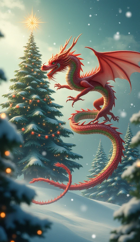 <lora:ChristmasPostcardStyleXL:1>ChristmasDecorativeStyle dragon