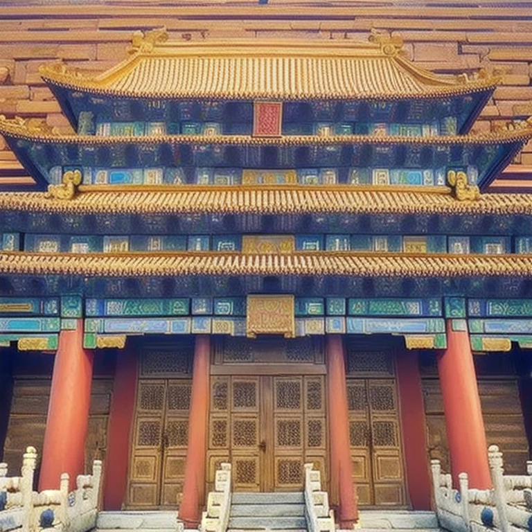 Chaotian Palace, In Chaotian Palace, nanking,, ancient buildings of China, Chinese style buildings, Chinese palaces, Chinese architecture, the photo shows a large, monumental giant palace, Imperial Palace of the Ming Dynasty, huge gate