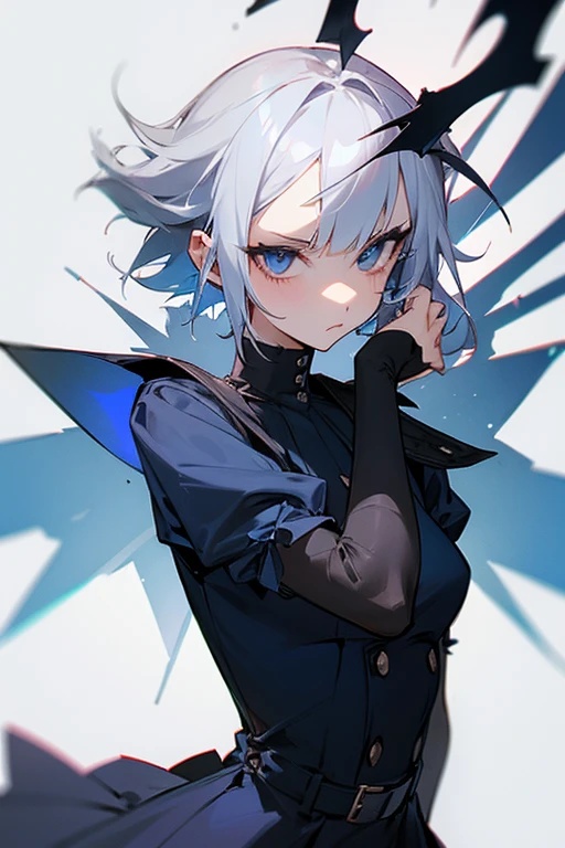 Half black and half white-haired girl