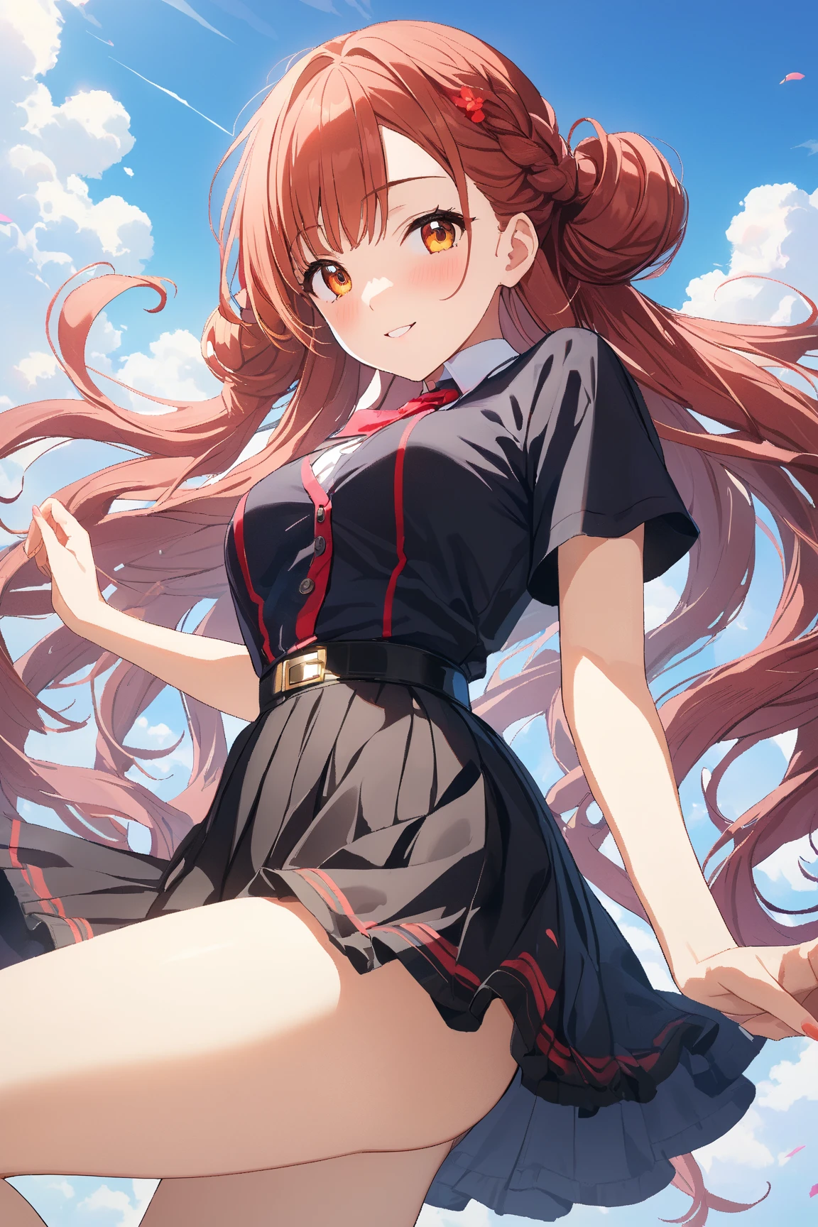 ((highest quality)), ((masterpiece)), (be familiar with), Perfect Face, indoor, Bedroom, Watching the audience,
One woman, Yuigahama Yui,
Open Mouth, Ecstatic expression, blush, smile,
Small breasts, Flat Chest, Young Girl, , , Girl,
Short Hair, Salmon-colored hair, Salmon-colored eyes, Side Pony,
Leg spread,