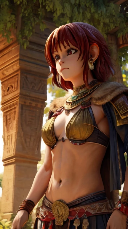 macaco (furry), female, Monkey girl, furry (female), furry macaco, body no,  athletic body , of coasts,  in the temple garden,  better quality,  masterpiece , HDMI, perfect image,  better quality,  masterpiece , HDMI, perfect image, 8k,  better quality, FIRST WORK,  anime style , realistic, rpg, 