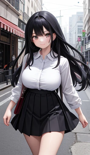 (extremely detailed CG unit 8k wallpaper: 1.1), high resolution, detailed body skin, contrast, color, shadows, street background, 1girl, nun, long black hair, (blue eyes), huge chest, loose breasts, hands on breasts, embarrassed, gothic, transparent clothing, se through clothing, sheer clothing, sheer dress, white bra, da to see the bra, bra exposed, bra leaked, bra showing, white bra, embarrassed, surprised, mouth open, discovering that the bra is showing, very embarrassed, trying to cover the breasts with her hands, ((see-through clothing))